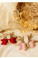 Load image into Gallery viewer, Moño clasico reindeer PETITE