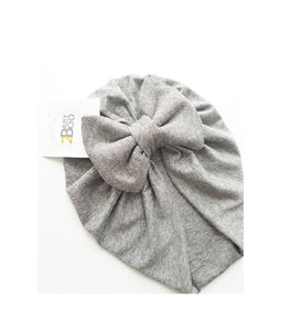 Gorrito turbante moño (gris)