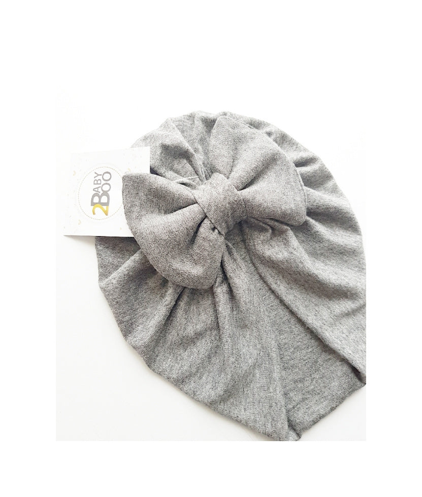 Gorrito turbante moño (gris)