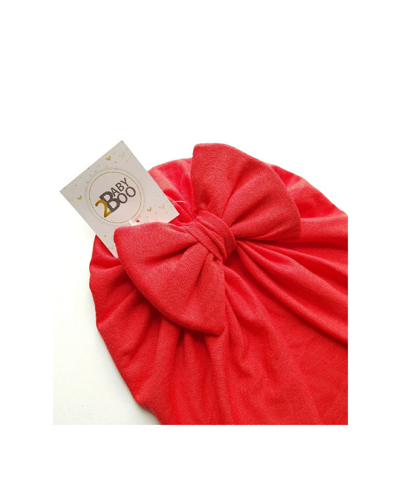 Gorrito turbante moño (rojo)